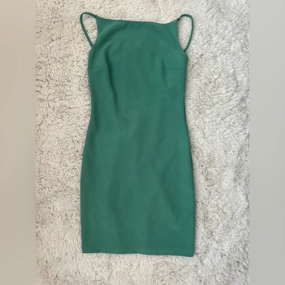 Abercrombie & Fitch Sz XS Emerald Backless Mini Dress with square neckline - Picture 3 of 10